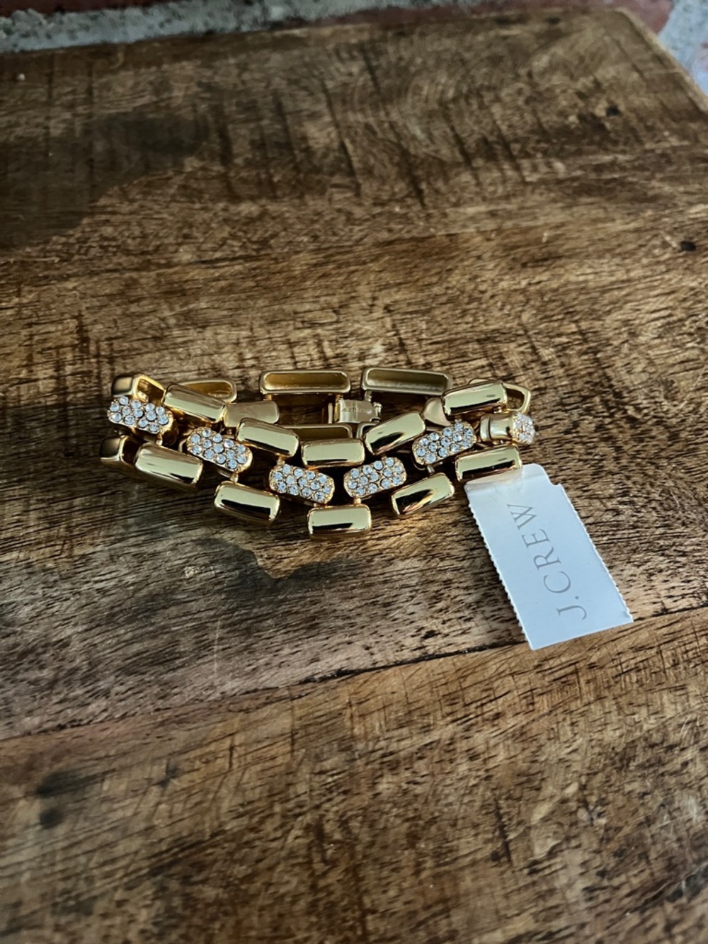 J. Crew Gold Pave Link Bracelet